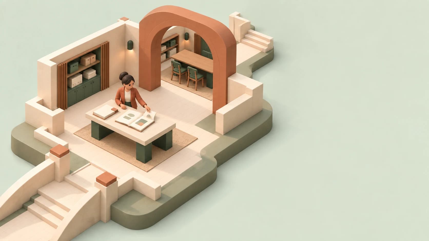Elena chooses the report revision and its readers at a terracotta Portal in the illustrated world.